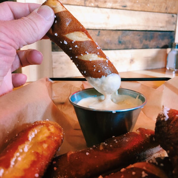 The pretzels with their signature Warbeard Queso is amazing!