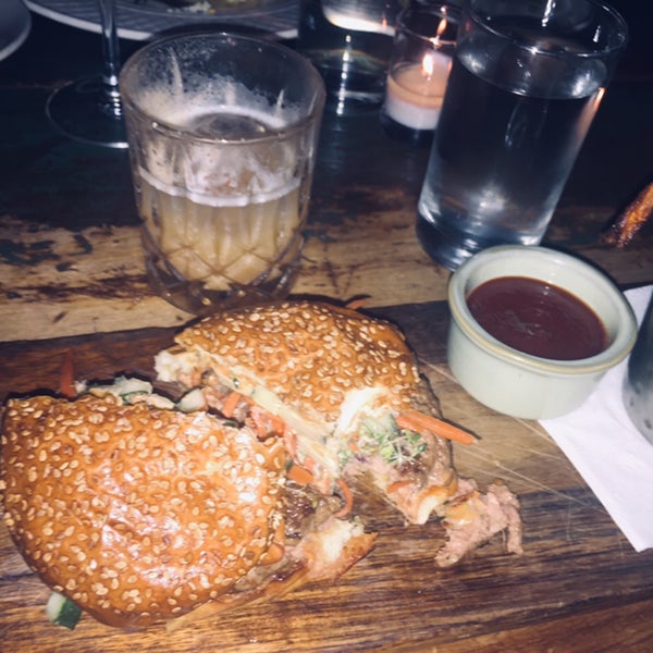 Really liked the lamb burger with the sweet potato fries. I had it with the seasonal pumpkin cocktail. It was the perfect combo. The peach cobbler was delicious!