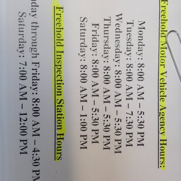 New Jersey Motor Vehicle Commission Structure in Freehold