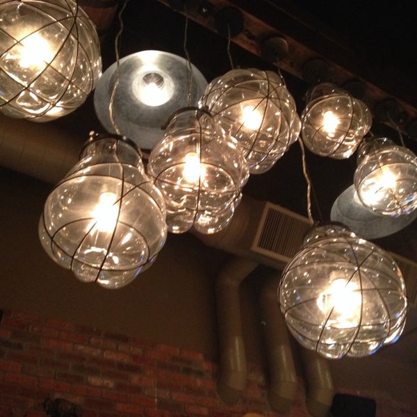 Restaurant in the front, bourbon bar in the back (on the side, really. Go check it out for the awesome lighting globes)