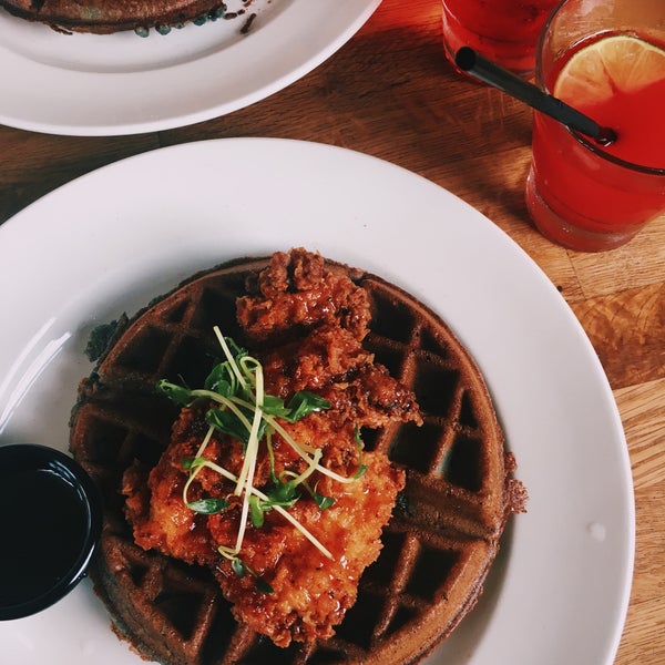 The chicken and waffles are to. die. for. They're testing new recipes and so far blueberry is bomb! Always pair with a Frose.