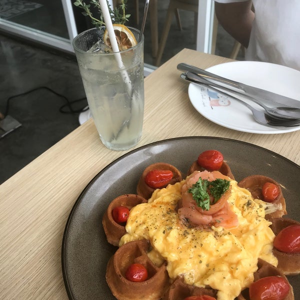 Waffle is their signature.. super delicious and the scramble egg is so fluffy and creamy.