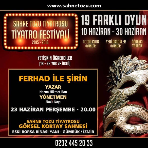 Das Foto wurde bei Sahne Tozu Tiyatrosu Göksel KORTAY Sahnesi von Sahne Tozu Tiyatrosu Göksel KORTAY Sahnesi am 6/23/2016 aufgenommen
