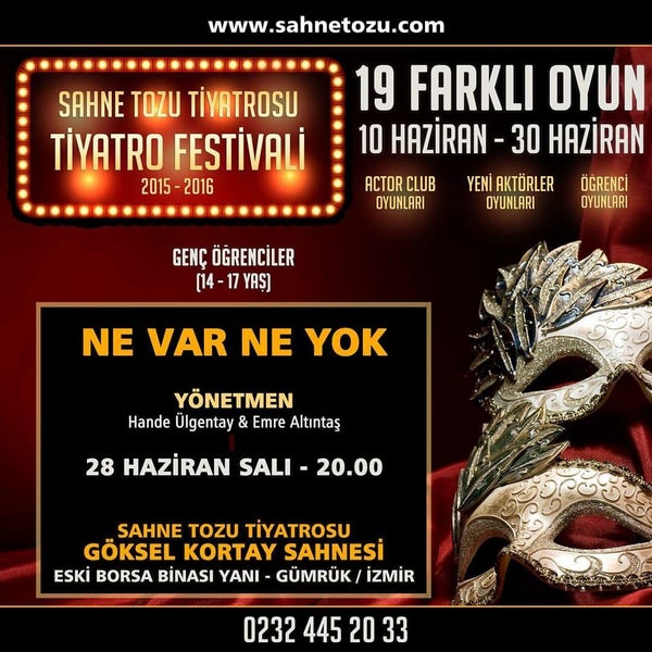 Das Foto wurde bei Sahne Tozu Tiyatrosu Göksel KORTAY Sahnesi von Sahne Tozu Tiyatrosu Göksel KORTAY Sahnesi am 6/28/2016 aufgenommen