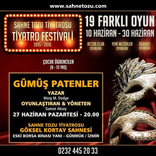 Das Foto wurde bei Sahne Tozu Tiyatrosu Göksel KORTAY Sahnesi von Sahne Tozu Tiyatrosu Göksel KORTAY Sahnesi am 6/27/2016 aufgenommen