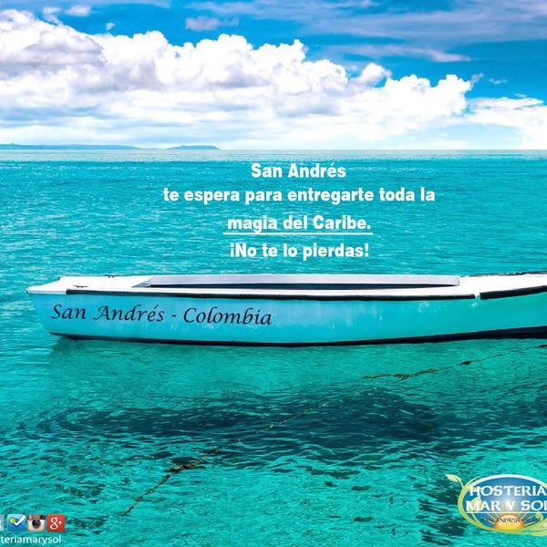 #SanAndres es un #paraiso colombiano que te espera con los brazos abiertos. #Hosteriamarysol te invita a visitar la isla. #Playa #Mar #descanso #Vacaciones