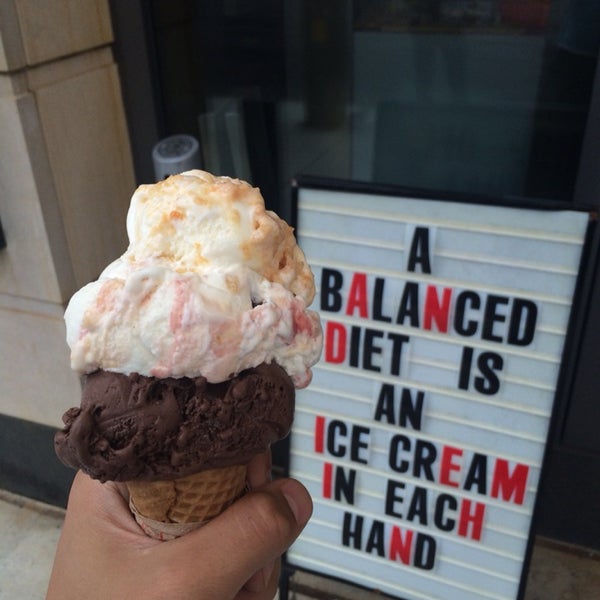 The Dark Chocolate and Salty Caramel flavors are incredible. Get em both in a cone for $6.