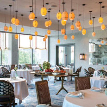 Prix-fixe lunch options include two courses for $24 orthree for $30, a tremendous value. There’s stellar wild mushroom stuffed “heritage” roast chicken & the cheese soufflé of one’s dreams.