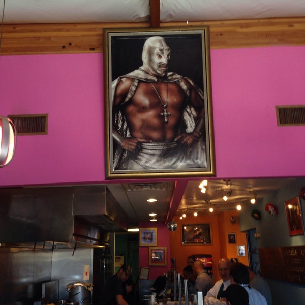 Photo taken at Santos Lucha Libra Taco Shop by Doug on 1/15/2015