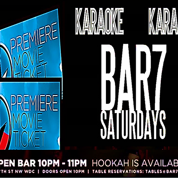 Open Bar at for 1 hour  -  Free Parking After 6:30 PM - Karaoke with Ra.Free =- 70,000 Songs, Sing and Enter to win movie tickets for 2 Only this Saturday 10 Pm