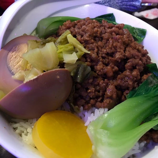 Divine minced pork rice Taiwan style, noodles awesome too!