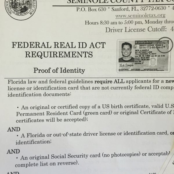 Seminole State Id Card