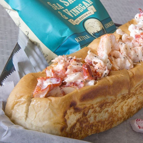 Try the foot long lobster roll, stacked with hunks of plump, fresh from Maine lobster meat, the sandwich comes simply dressed with lemon-aoili, salt and pepper between a crisp, buttery griddled bun.