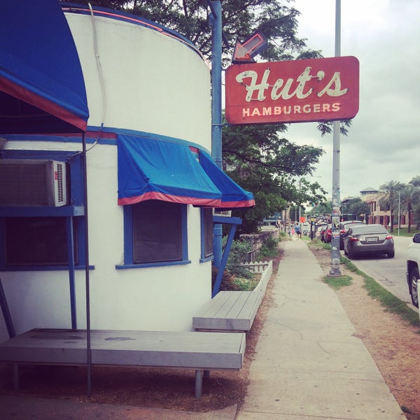 Photo taken at Hut&#39;s Hamburgers by Tina G. on 4/18/2015