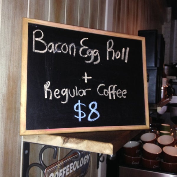 Come in and get your Bacon & Egg Roll with your coffee for only $8 or feeling sweet? $3 Banana bread with any coffee purchase