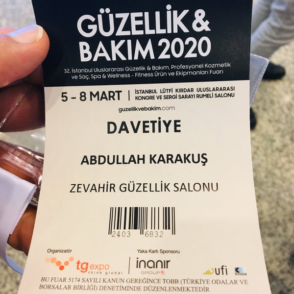 3/8/2020 tarihinde Abdullah K.ziyaretçi tarafından İstanbul Lütfi Kırdar - ICEC'de çekilen fotoğraf