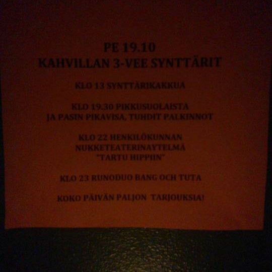 Photo taken at Ravintola Kahvilla by Ilkka T. on 10/18/2012