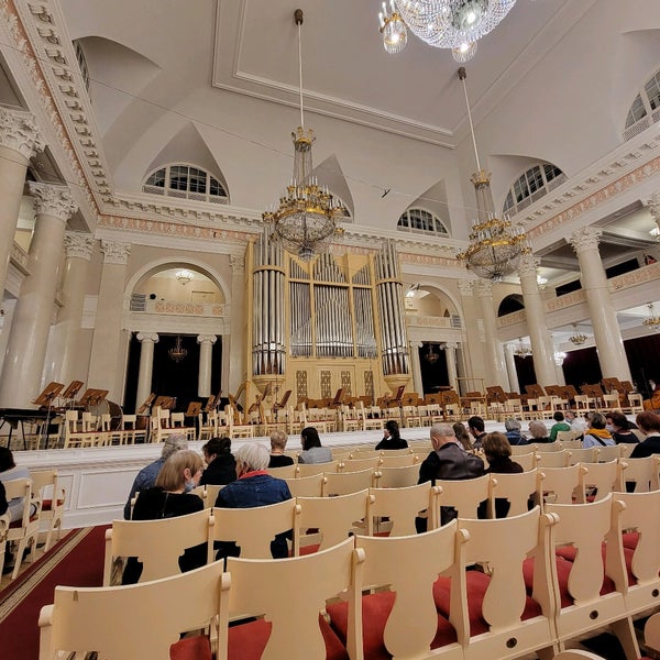 Photo taken at Grand Hall of St Petersburg Philharmonia by Andrei Z. on 3/1/2022
