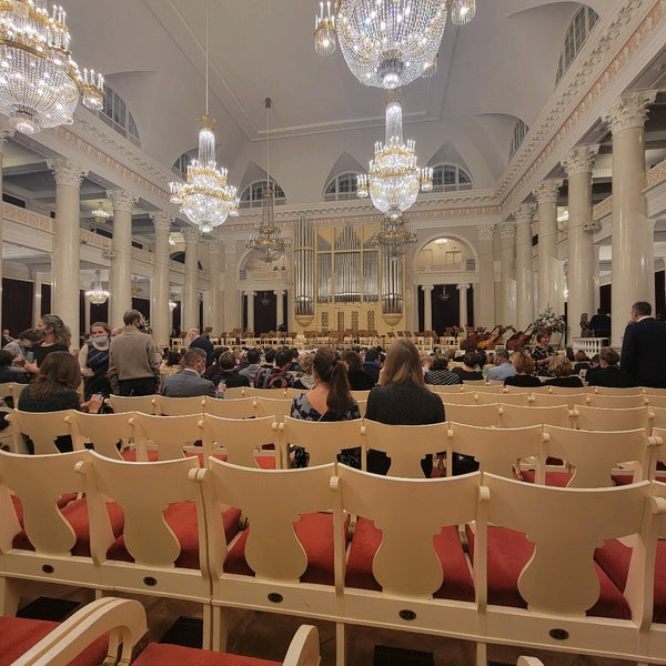 Photo taken at Grand Hall of St Petersburg Philharmonia by Andrei Z. on 12/23/2021