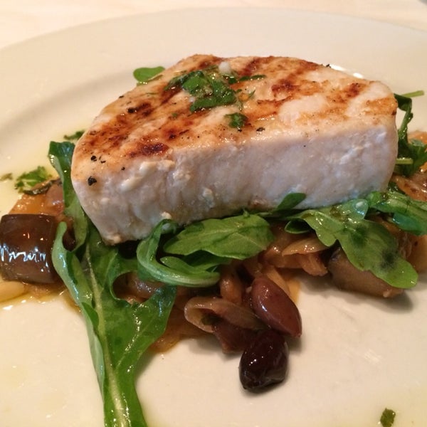 The swordfish is firm, yet tender. Service is first rate and you can have a quiet dinner indoors or eat al fresco weather permitting.