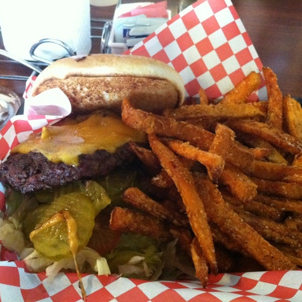 The chop house burger is solid, but the sweet potato fries are a must order!