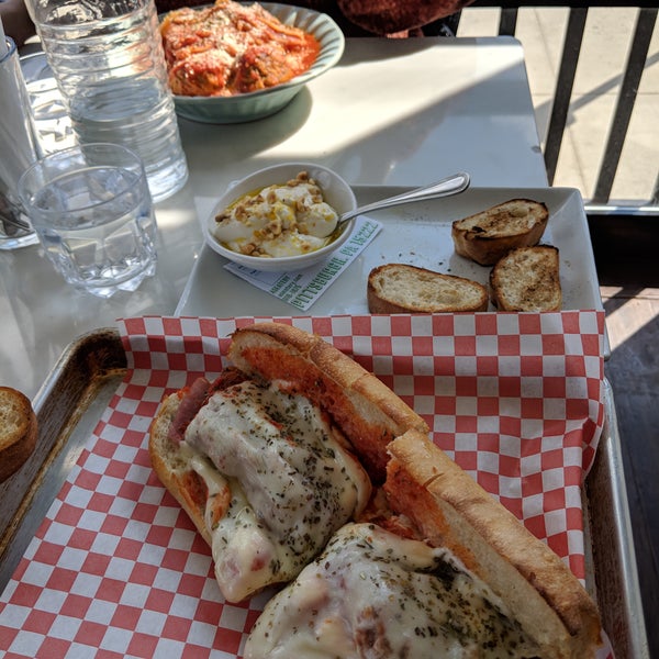 Veal parm sandwich was excellent, one of the best I've had with loads of cheese