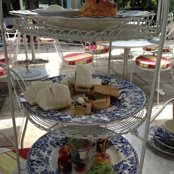 If there is sunshine opt for a table on the patio overlooking the lush green gardens. The High Tea with Sparkling Wine is fab including the Tearooms’ sweet Scones