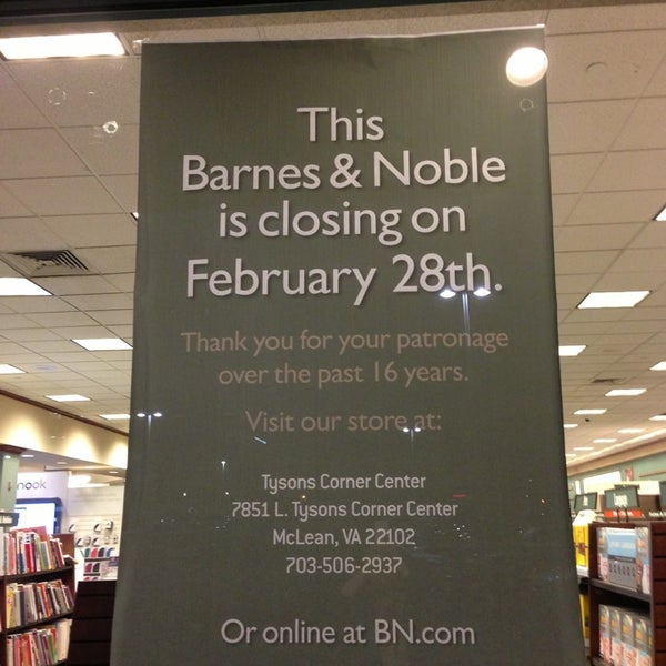 Barnes Noble Now Closed Reston Va