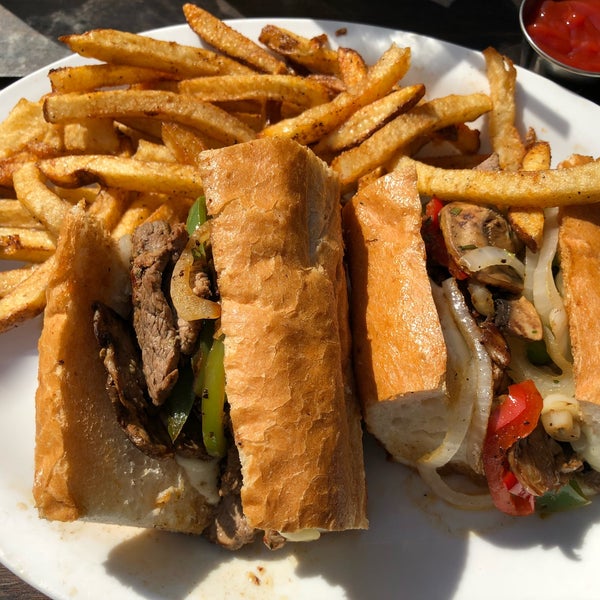 Beef tenderloin steak sandwich. Very good. So are the French fries.