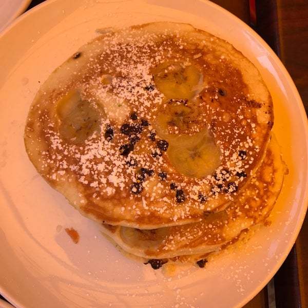 Banana pancakes are SO good! Add some chocolate chips to them. Also love their biscuits and sausage.