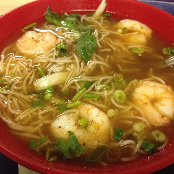 Try the amazing shrimp soup #6 on the menu :)