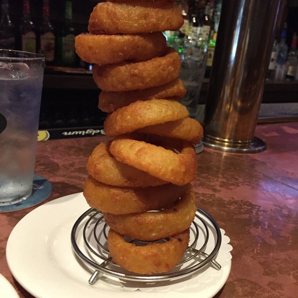 Try the leaning tower of onion rings yumm
