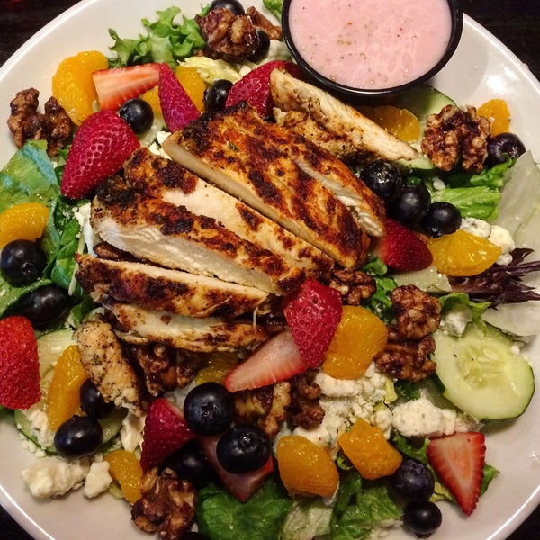 My favorite salad is here. The berry salad with blackened chicken is amazing!