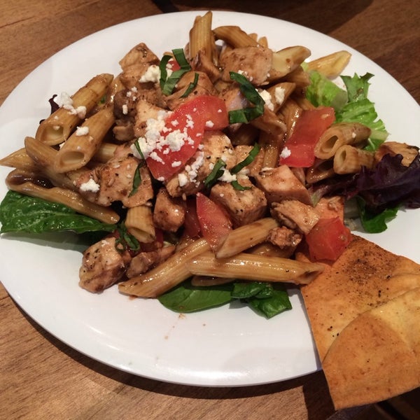 The Signature Pasta (penne pasta, grilled chicken, balsamic vinaigrette, feta) is only available Fri - Sun.