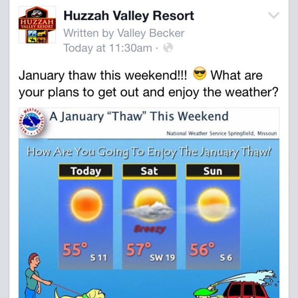 1/16/2015 tarihinde Valley B.ziyaretçi tarafından Huzzah Valley Resort'de çekilen fotoğraf