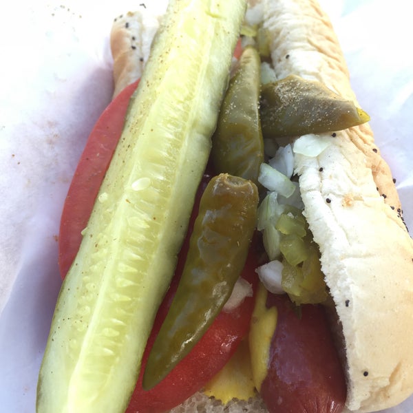 Photo taken at Kim &amp; Carlo&#39;s Chicago Style Hot Dogs by Dani G. on 10/12/2015