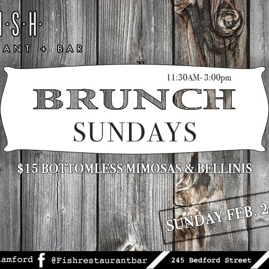 Brunch with us every Sunday between 11:30am to 3:00pm. #fishstamford #stamford #sundaybrunch #brunch