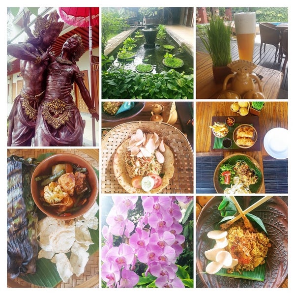 An oasis in the centre of Kuta with sounds of flowing water from ponds, relaxing vibes. Enticing pan-Asian dishes. This is what v ordered: Look at pics, can't recall names. delicious & hefty portions