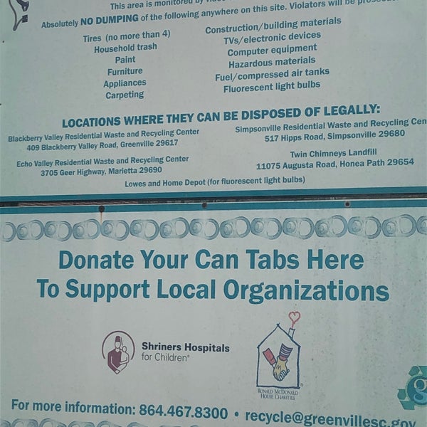 Stone Avenue Recycling Center Recycling Facility In Greenville