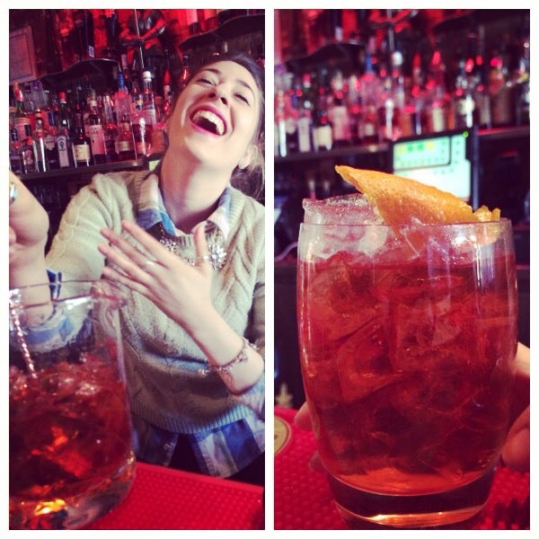 Michelle making a delicious Negroni!