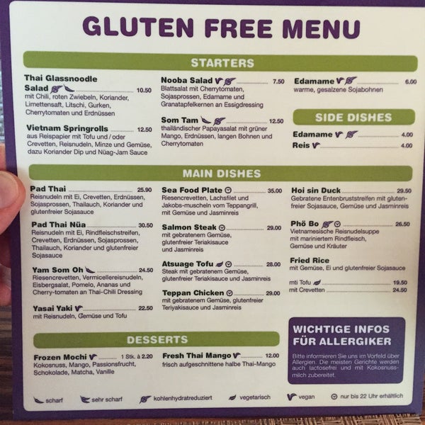 You get a separate GLUTEN-FREE menu-Card, see pic. Nice relaxing atmosphere.