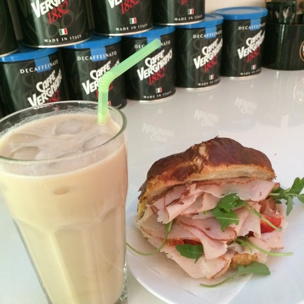 Sandwich with ice coffee! Perfect for this summer hot!