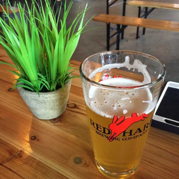 Photo taken at Red Hare Brewing Company by Jonathan T. on 8/11/2019
