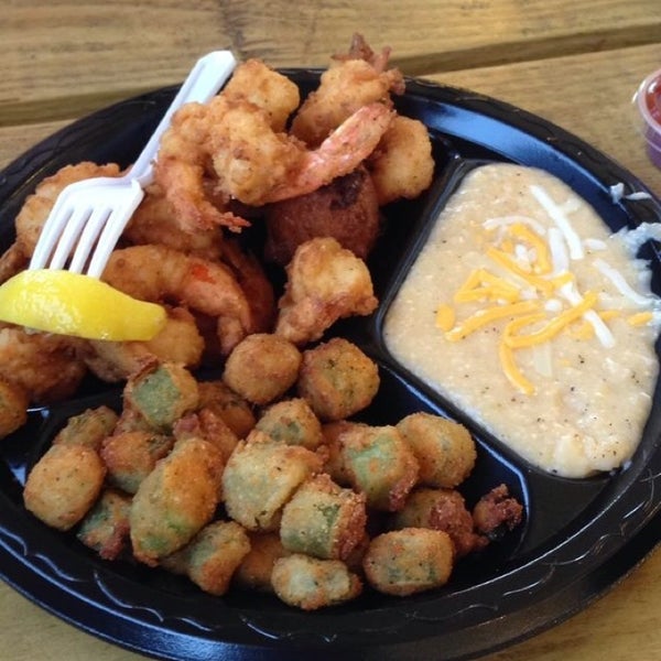 The fried shrimp, hushpuppies, fried okra, and grits are the best! This was my first time, definitely will be going back!