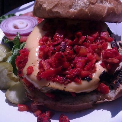 Photo taken at 67 Burger by Steve on 4/13/2012