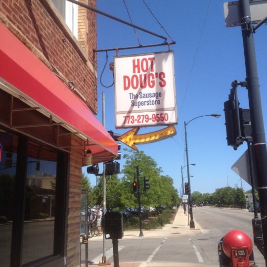 Photo taken at Hot Doug&#39;s by Tim T. on 6/6/2012