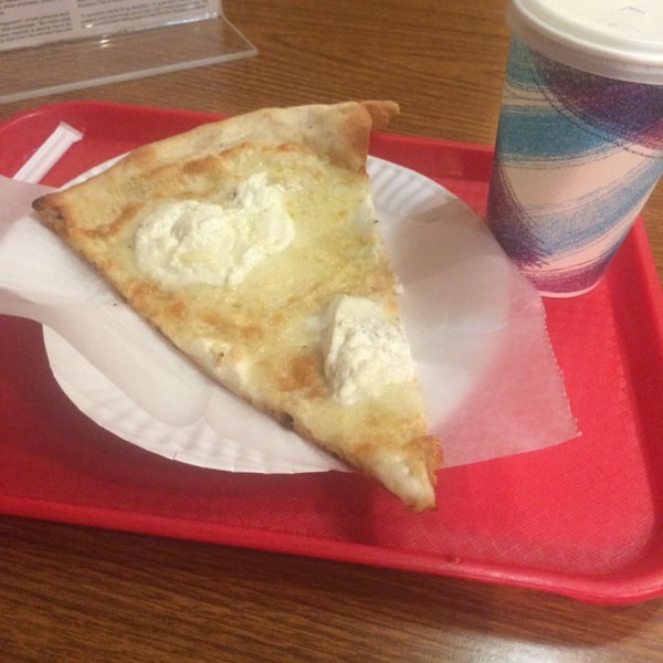 So so so good white pizza slice