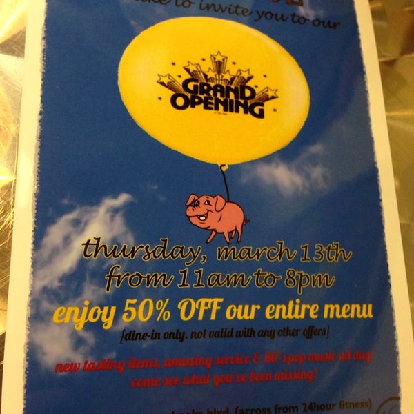 50% off for their grand opening on March 13th!