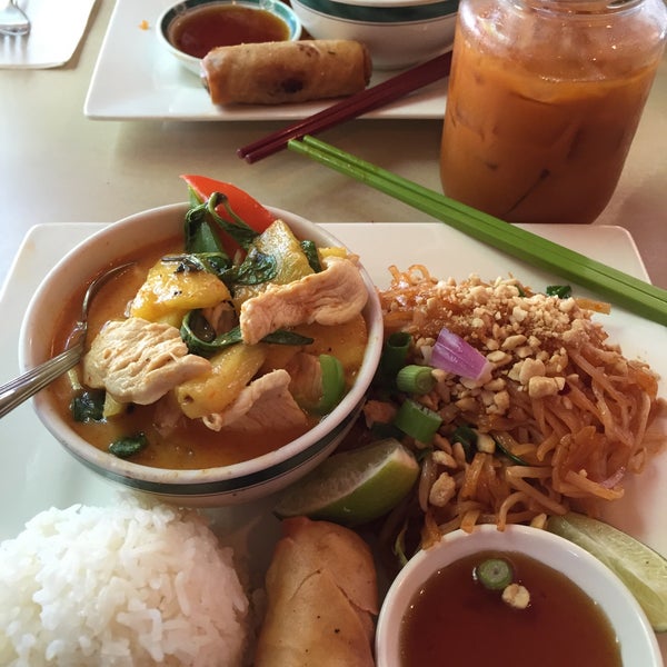 Photo taken at Kaosamai Thai Restaurant &amp; Caterer&#39;s by Tera D. on 6/23/2015
