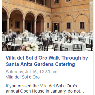 2016~July 16th | Walk Though @ the Villa del Sol d'Oro. More information on Yelp! Events: https://www.yelp.com/events/sierra-madre-villa-del-sol-d-oro-walk-through-by-santa-anita-gardens-catering